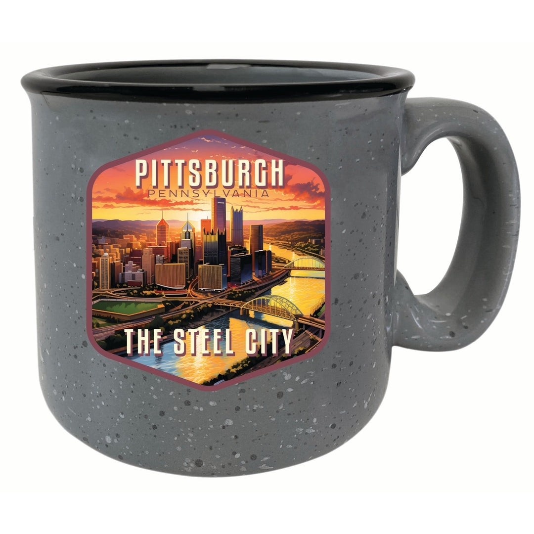 Pittsburgh Pennsylvania The Steel City Design Souvenir 16 oz Ceramic camping mug Image 3