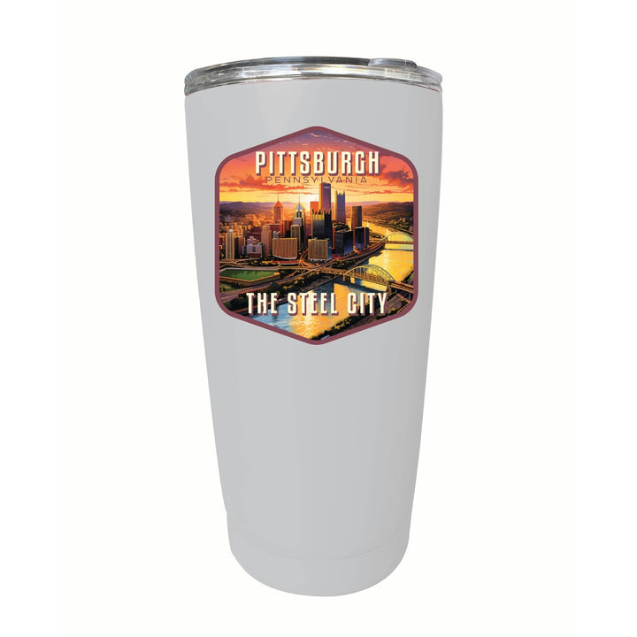 Pittsburgh Pennsylvania The Steel City Design Souvenir 16 oz Stainless Steel Insulated Tumbler Image 4