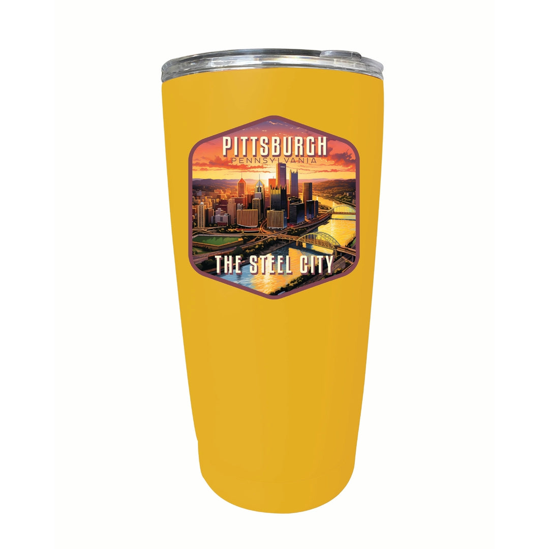 Pittsburgh Pennsylvania The Steel City Design Souvenir 16 oz Stainless Steel Insulated Tumbler Image 4