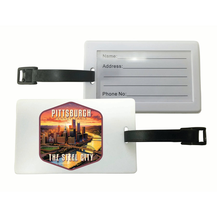 Pittsburgh Pennsylvania The Steel City Design Souvenir Luggage Tag Image 1