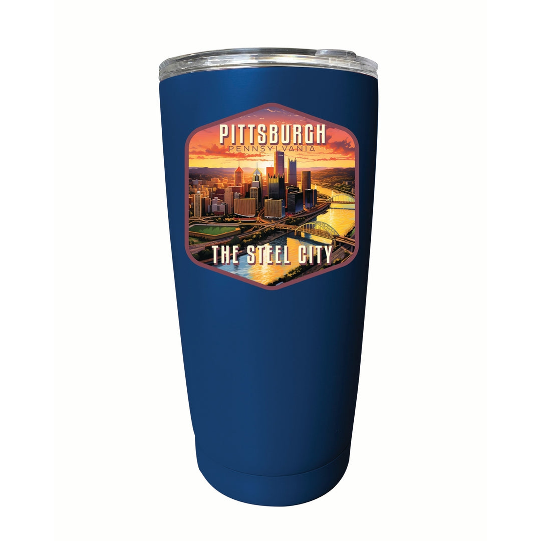 Pittsburgh Pennsylvania The Steel City Design Souvenir 16 oz Stainless Steel Insulated Tumbler Image 6