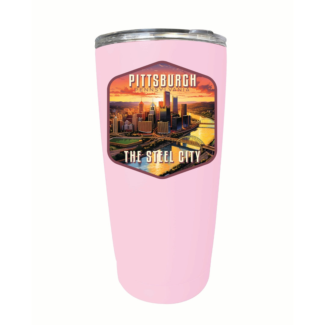 Pittsburgh Pennsylvania The Steel City Design Souvenir 16 oz Stainless Steel Insulated Tumbler Image 8