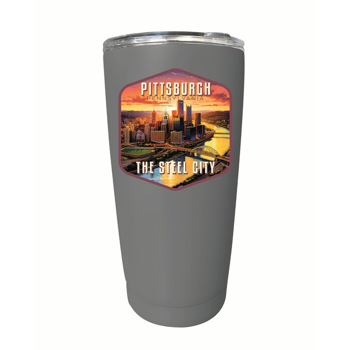 Pittsburgh Pennsylvania The Steel City Design Souvenir 16 oz Stainless Steel Insulated Tumbler Image 9