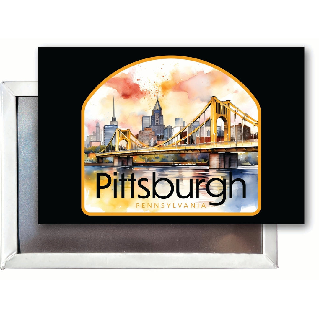 Pittsburgh Pennsylvania Yellow Bridge Design Souvenir 2x3-Inch Fridge Magnet Image 1