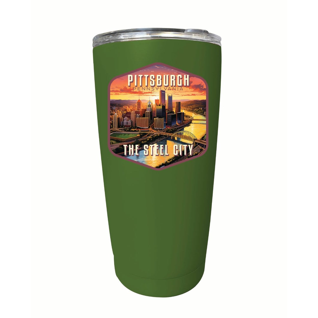 Pittsburgh Pennsylvania The Steel City Design Souvenir 16 oz Stainless Steel Insulated Tumbler Image 10