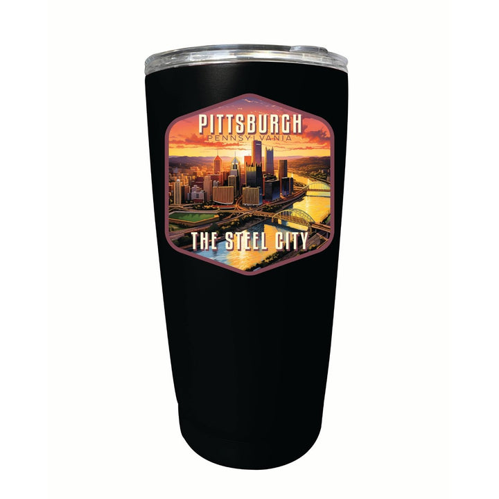 Pittsburgh Pennsylvania The Steel City Design Souvenir 16 oz Stainless Steel Insulated Tumbler Image 11