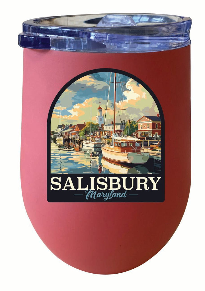 Salisbury Maryland Port of Salisbury Marina Design Souvenir 12 oz Insulated Wine Stainless Steel Tumbler Image 1