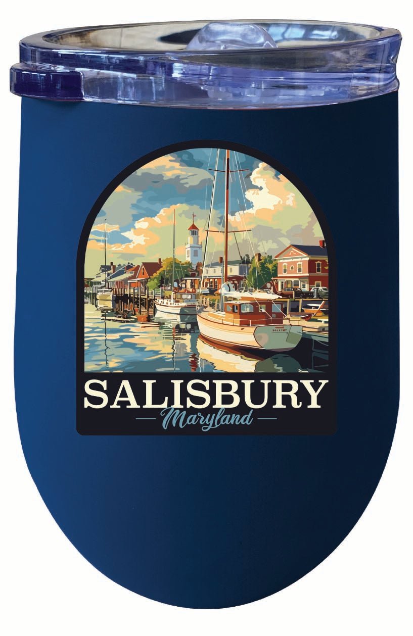 Salisbury Maryland Port of Salisbury Marina Design Souvenir 12 oz Insulated Wine Stainless Steel Tumbler Image 1