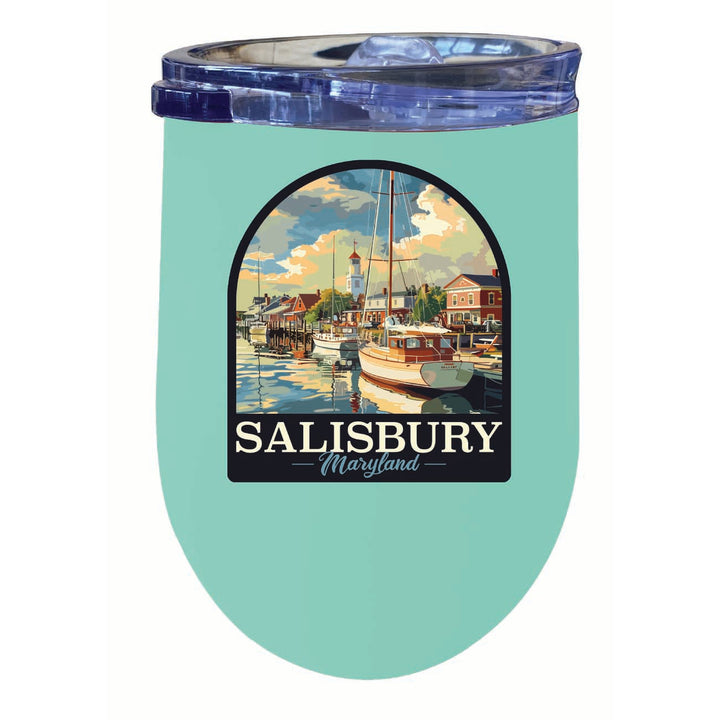 Salisbury Maryland Port of Salisbury Marina Design Souvenir 12 oz Insulated Wine Stainless Steel Tumbler Image 4