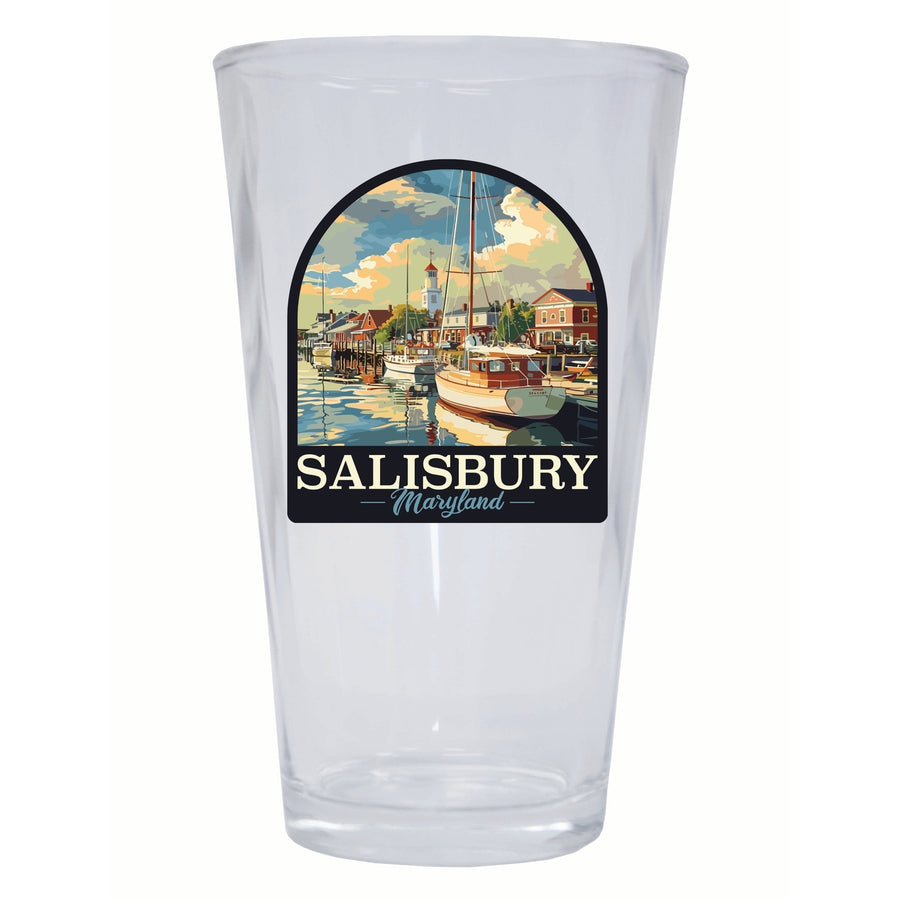 Salisbury Maryland Port of Salisbury Marina Design Souvenir 16 oz Pint Glass Image 1