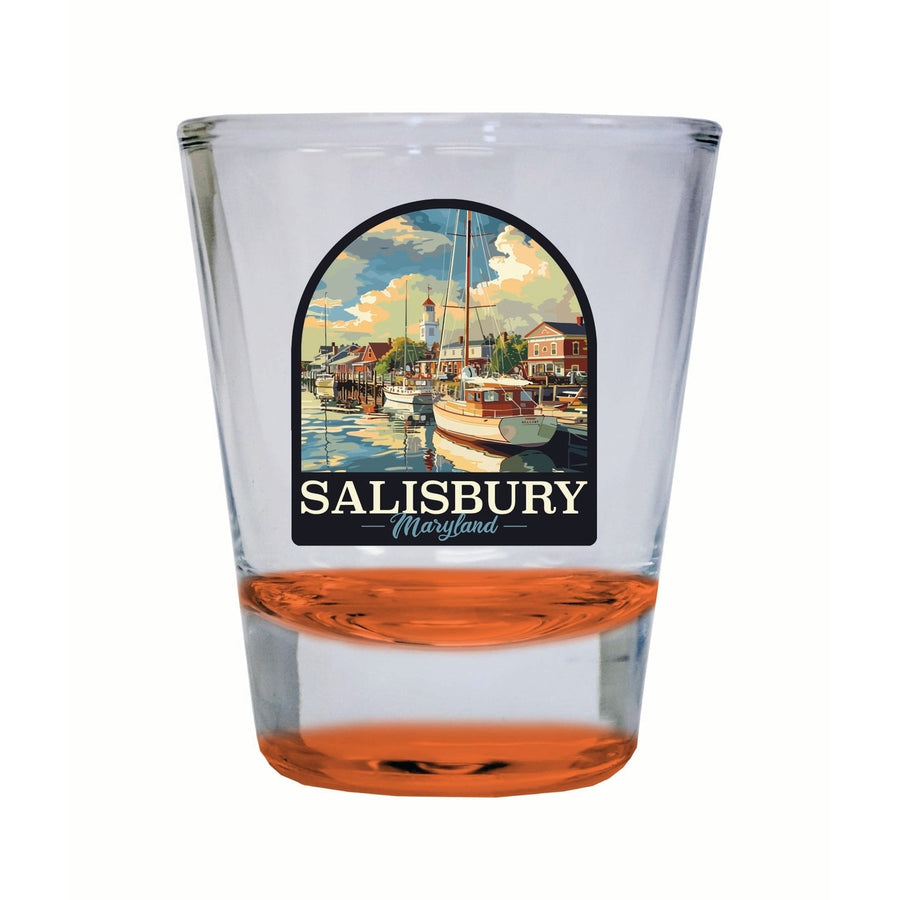 Salisbury Maryland Port of Salisbury Marina Design Souvenir 2 Ounce Shot Glass Round Image 1