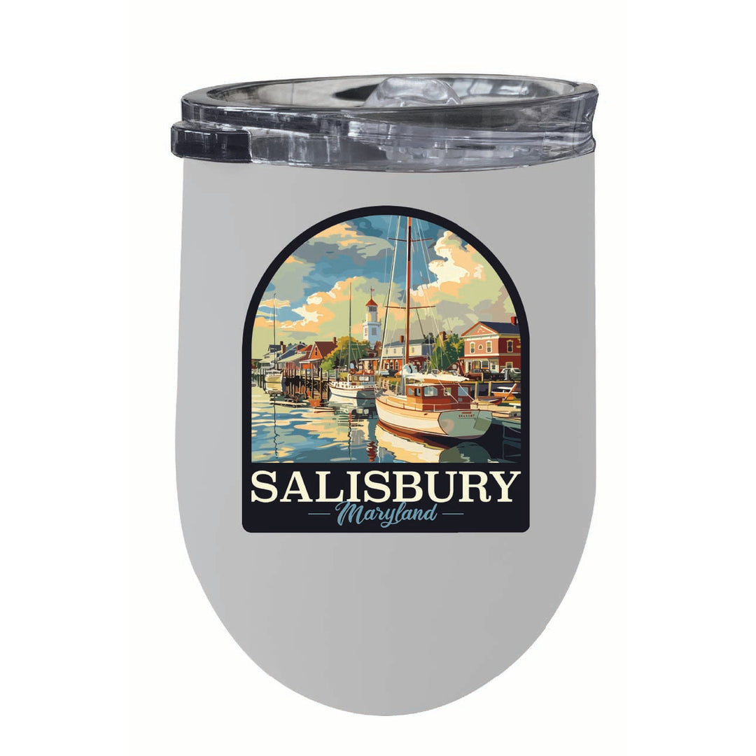 Salisbury Maryland Port of Salisbury Marina Design Souvenir 12 oz Insulated Wine Stainless Steel Tumbler Image 6