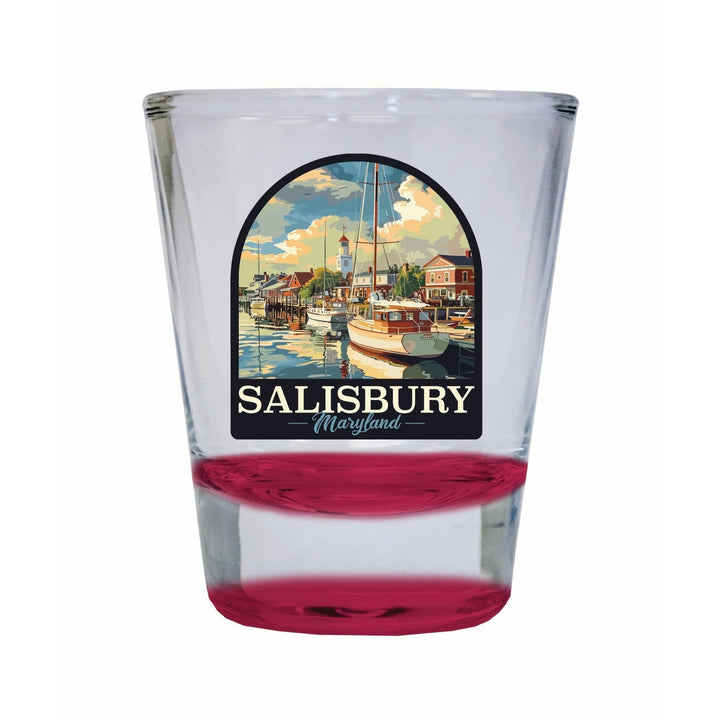 Salisbury Maryland Port of Salisbury Marina Design Souvenir 2 Ounce Shot Glass Round Image 2