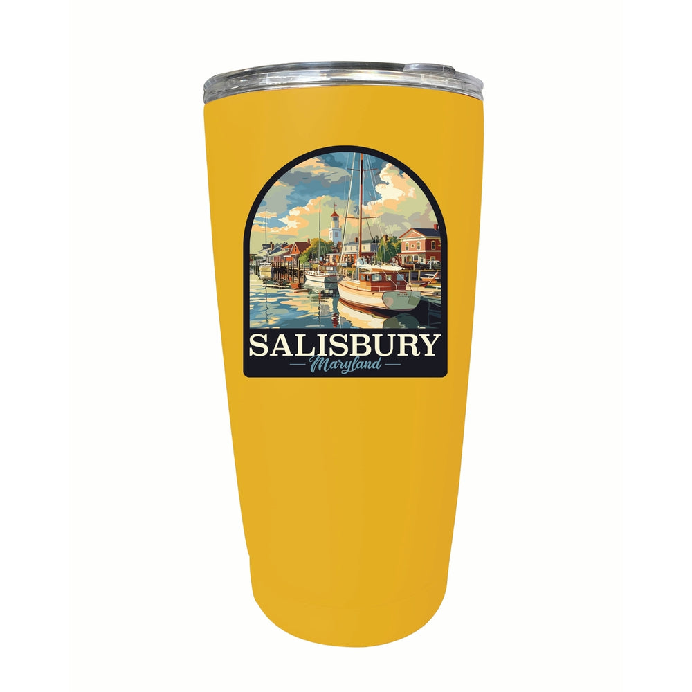 Salisbury Maryland Port of Salisbury Marina Design Souvenir 16 oz Stainless Steel Insulated Tumbler Image 2