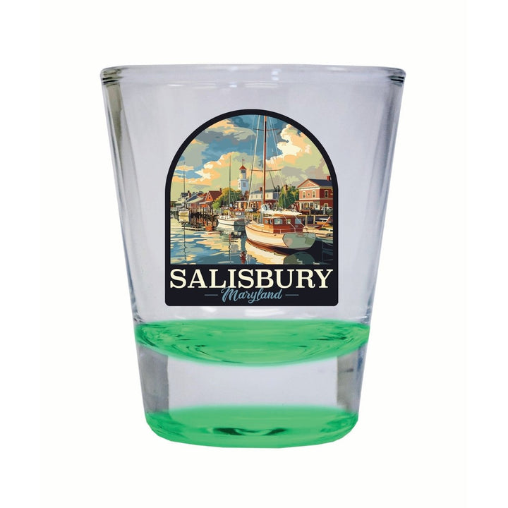 Salisbury Maryland Port of Salisbury Marina Design Souvenir 2 Ounce Shot Glass Round Image 4