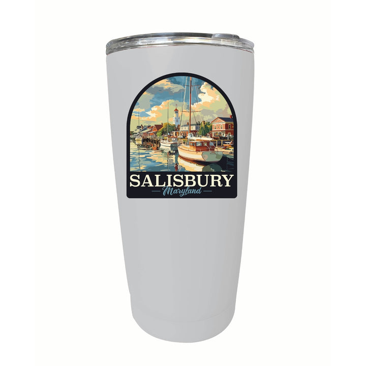 Salisbury Maryland Port of Salisbury Marina Design Souvenir 16 oz Stainless Steel Insulated Tumbler Image 3