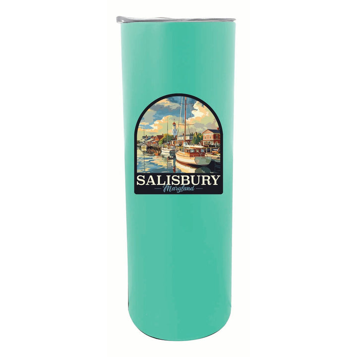 Salisbury Maryland Port of Salisbury Marina Design Souvenir 20 oz Insulated Stainless Steel Skinny Tumbler Image 1