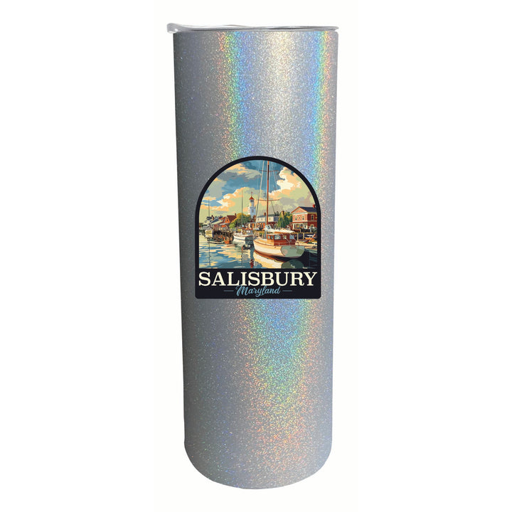 Salisbury Maryland Port of Salisbury Marina Design Souvenir 20 oz Insulated Stainless Steel Skinny Tumbler Image 3