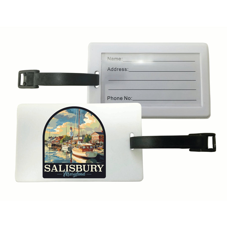 Salisbury Maryland Port of Salisbury Marina Design Souvenir Luggage Tag Image 1