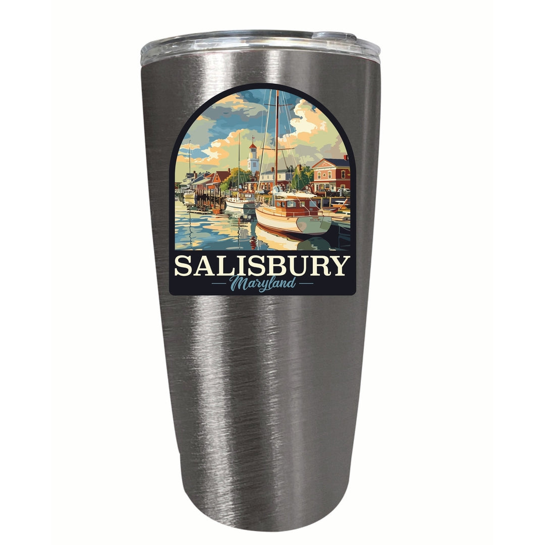 Salisbury Maryland Port of Salisbury Marina Design Souvenir 16 oz Stainless Steel Insulated Tumbler Image 4