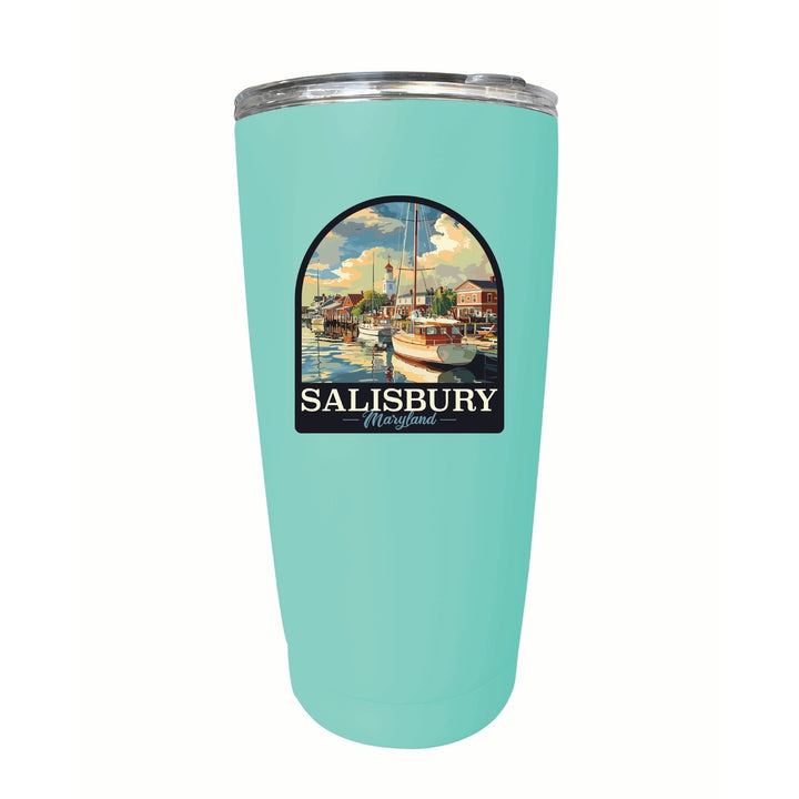 Salisbury Maryland Port of Salisbury Marina Design Souvenir 16 oz Stainless Steel Insulated Tumbler Image 6