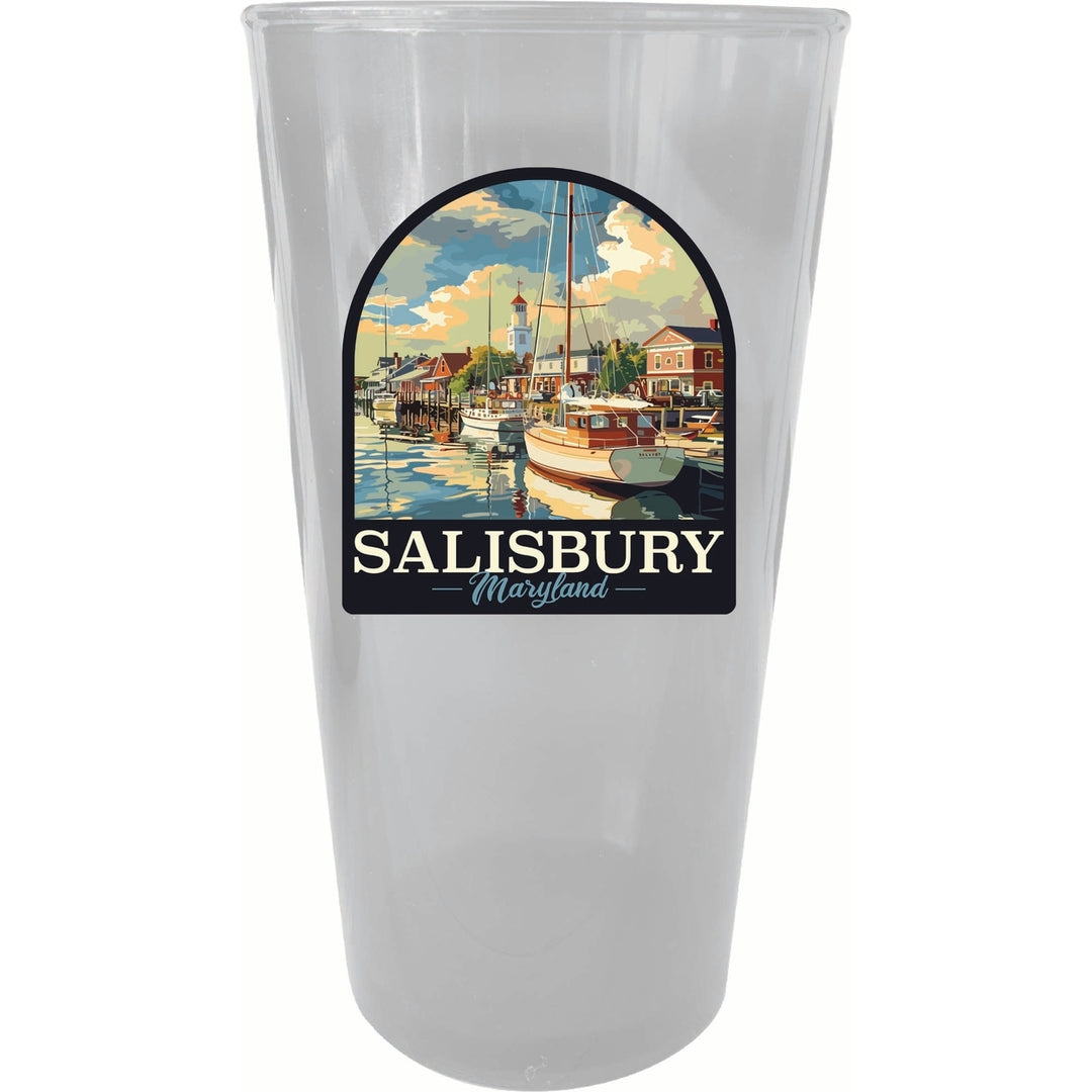 Salisbury Maryland Port of Salisbury Marina Design Souvenir Plastic 16 oz pint Image 3