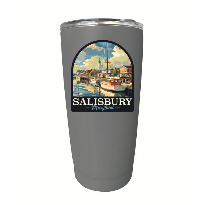 Salisbury Maryland Port of Salisbury Marina Design Souvenir 16 oz Stainless Steel Insulated Tumbler Image 7