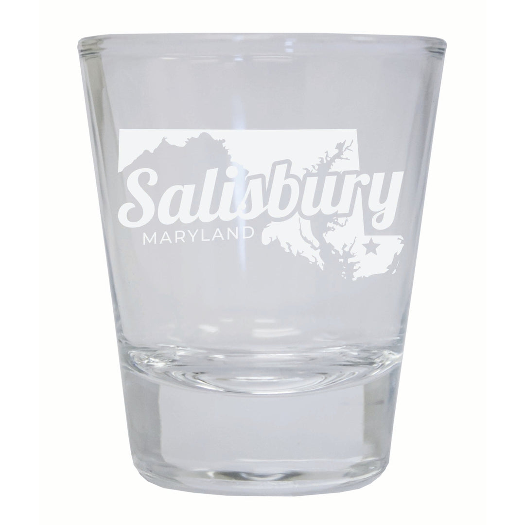 Salisbury Maryland Souvenir 2 Ounce Engraved Shot Glass Round Image 1