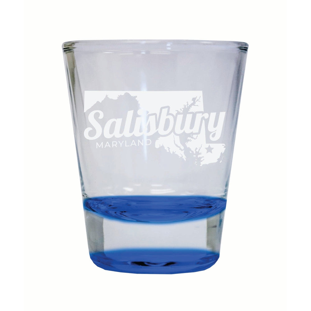 Salisbury Maryland Souvenir 2 Ounce Engraved Shot Glass Round Image 2