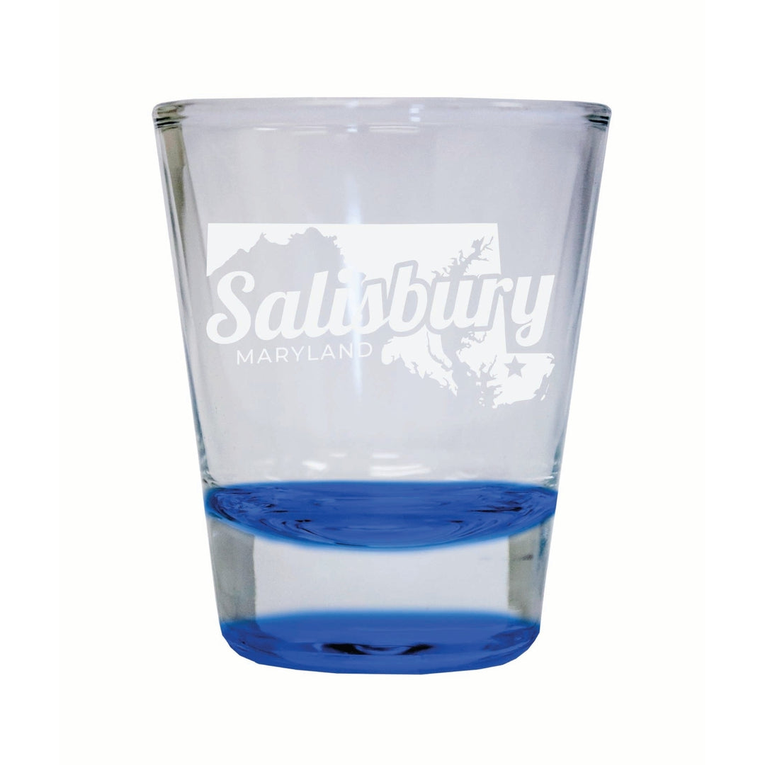 Salisbury Maryland Souvenir 2 Ounce Engraved Shot Glass Round Image 2