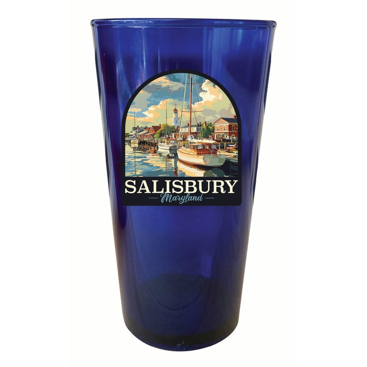 Salisbury Maryland Port of Salisbury Marina Design Souvenir Plastic 16 oz pint Image 4