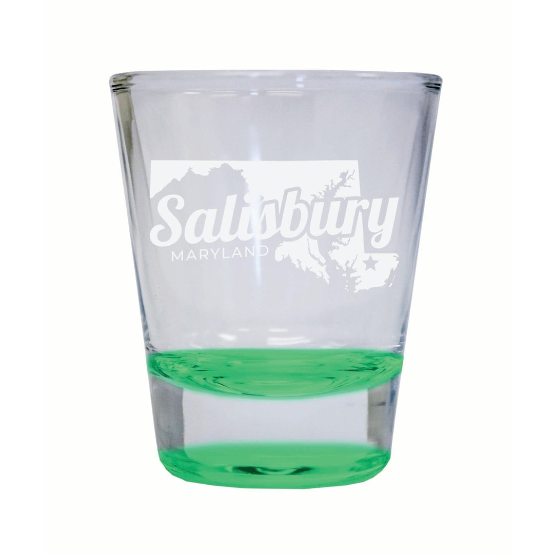 Salisbury Maryland Souvenir 2 Ounce Engraved Shot Glass Round Image 3