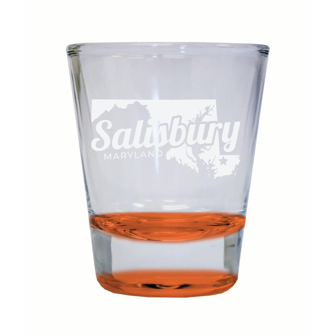 Salisbury Maryland Souvenir 2 Ounce Engraved Shot Glass Round Image 4