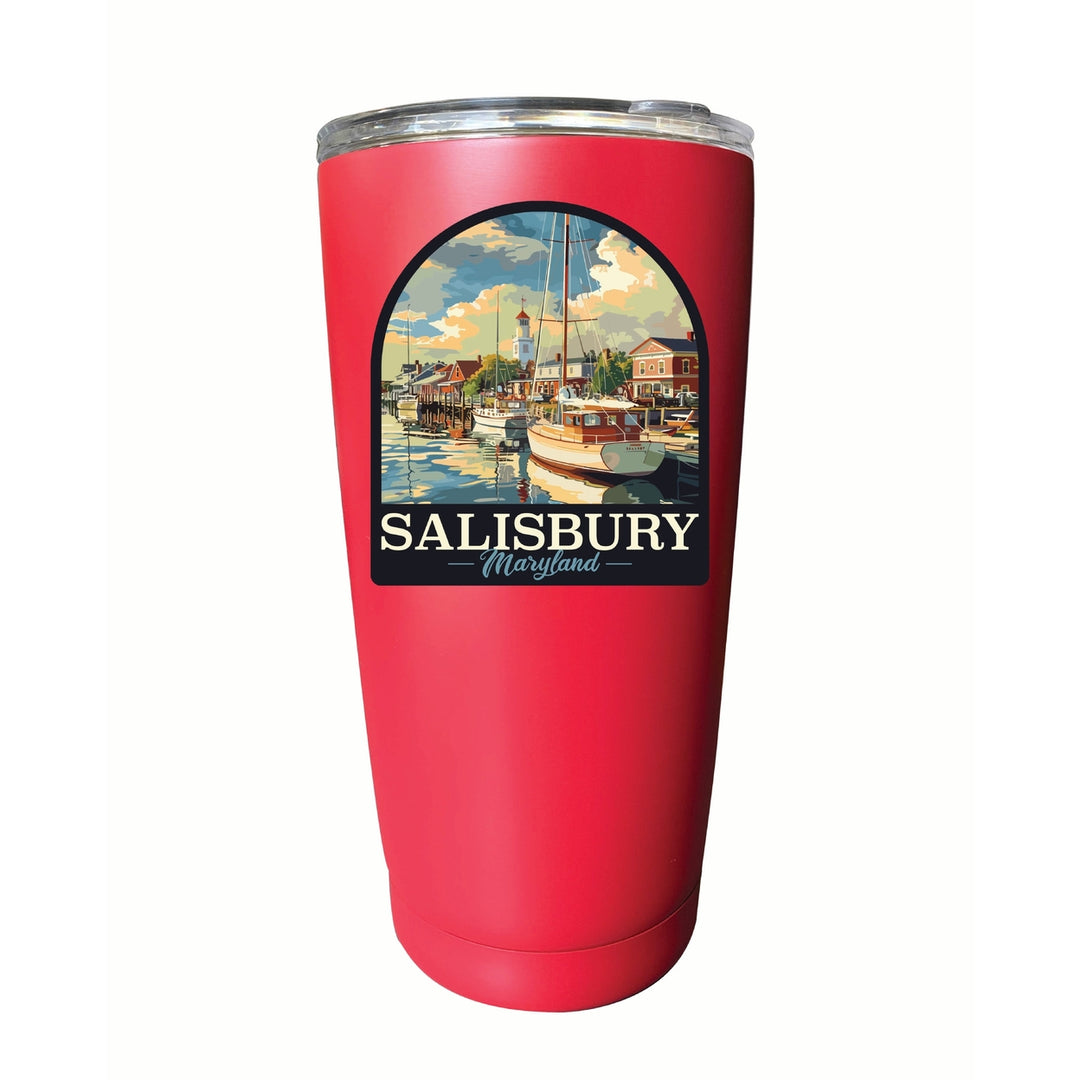 Salisbury Maryland Port of Salisbury Marina Design Souvenir 16 oz Stainless Steel Insulated Tumbler Image 8