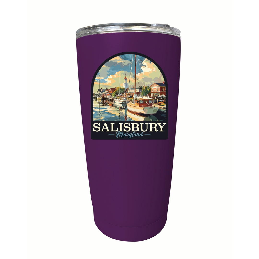 Salisbury Maryland Port of Salisbury Marina Design Souvenir 16 oz Stainless Steel Insulated Tumbler Image 9