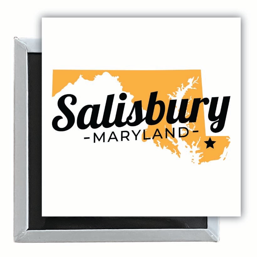 Salisbury Maryland State Shape Design Souvenir 2.5 x 2.5-Inch Fridge Magnet Image 1