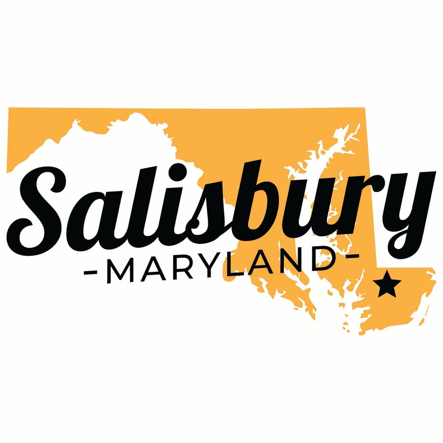 Salisbury Maryland State Shape Design Souvenir Die Cut Flat Magnet Image 1