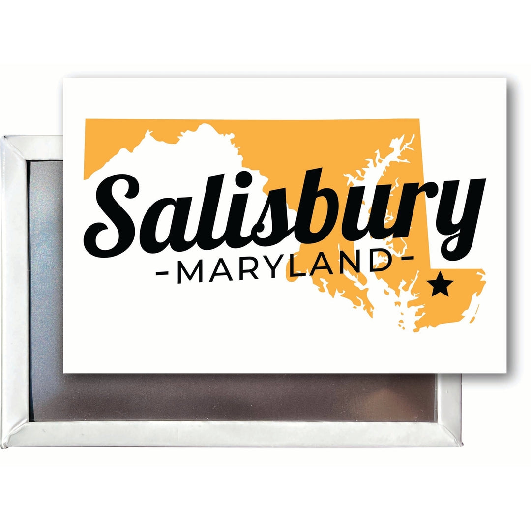 Salisbury Maryland State Shape Design Souvenir Refrigerator Magnet 2.5"X3.5" Image 1