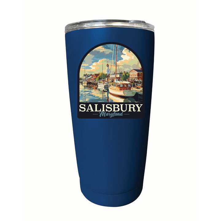 Salisbury Maryland Port of Salisbury Marina Design Souvenir 16 oz Stainless Steel Insulated Tumbler Image 11