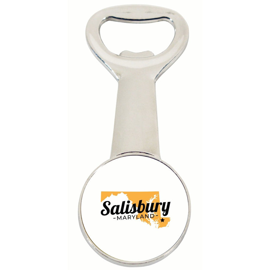 Salisbury Maryland State Shape Design Souvenir Magnetic Bottle Opener Image 1