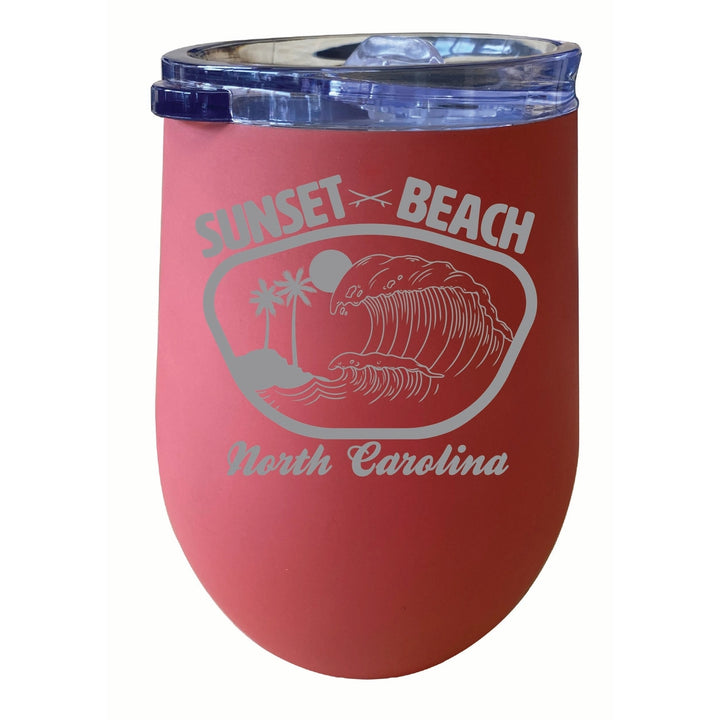 Sunset Beach North Carolina Souvenir 12 oz Engraved Insulated Wine Stainless Steel Tumbler Image 1