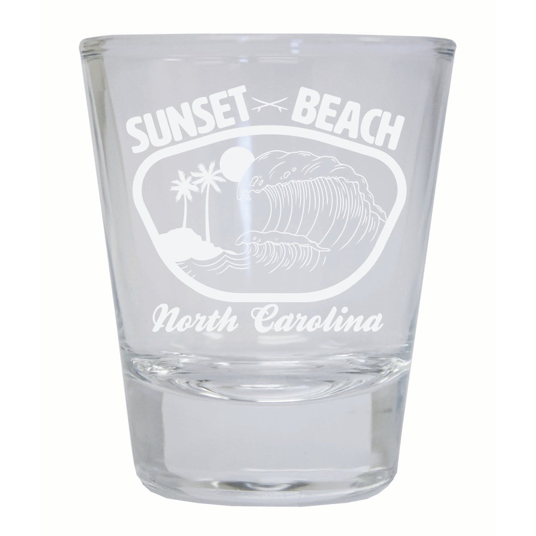 Sunset Beach North Carolina Souvenir 2 Ounce Engraved Shot Glass Round Image 1