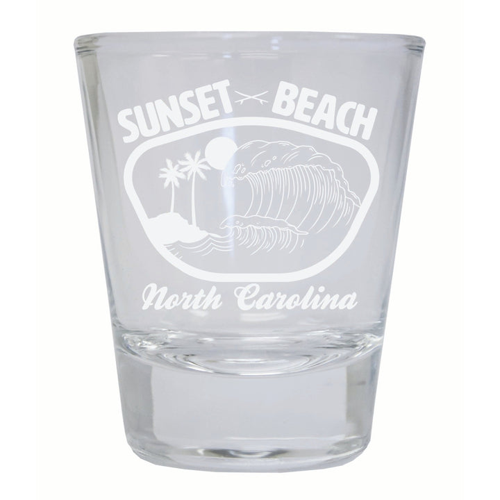 Sunset Beach North Carolina Souvenir 2 Ounce Engraved Shot Glass Round Image 1