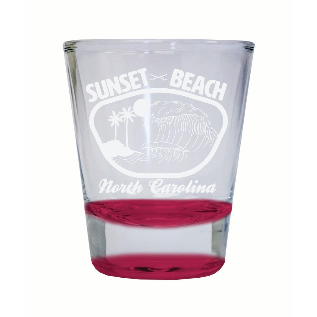 Sunset Beach North Carolina Souvenir 2 Ounce Engraved Shot Glass Round Image 2