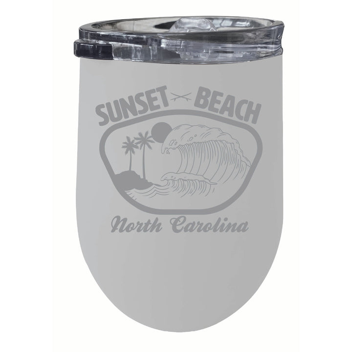 Sunset Beach North Carolina Souvenir 12 oz Engraved Insulated Wine Stainless Steel Tumbler Image 3