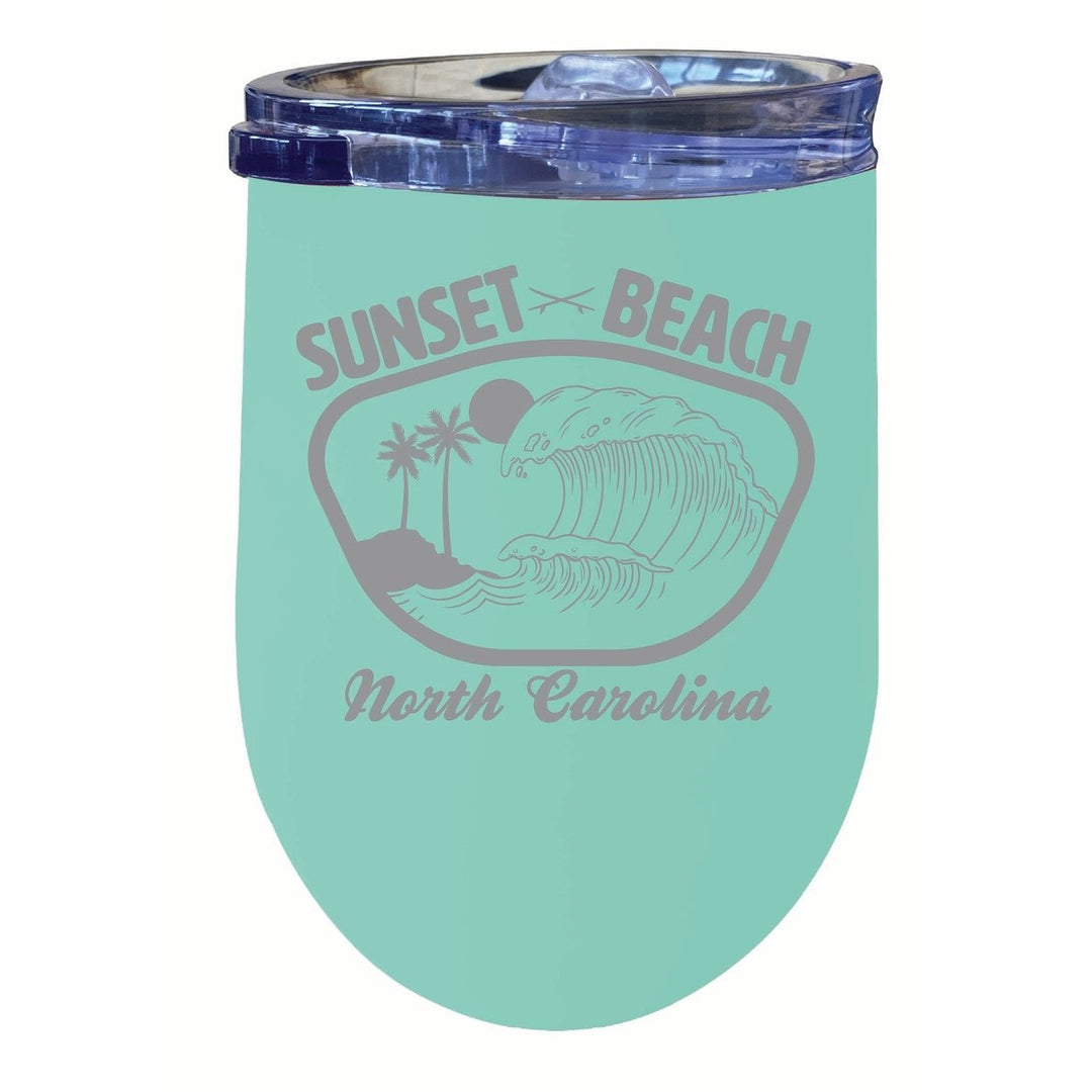 Sunset Beach North Carolina Souvenir 12 oz Engraved Insulated Wine Stainless Steel Tumbler Image 4