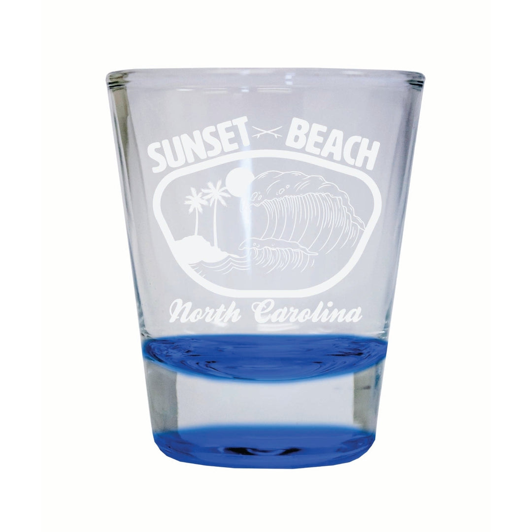 Sunset Beach North Carolina Souvenir 2 Ounce Engraved Shot Glass Round Image 3