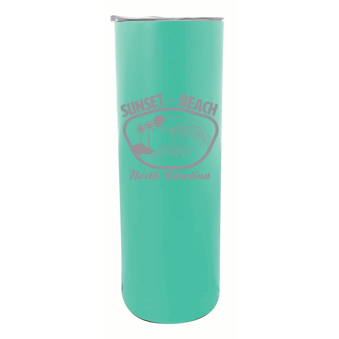 Sunset Beach North Carolina Souvenir 20 oz Engraved Insulated Stainless Steel Skinny Tumbler Image 1