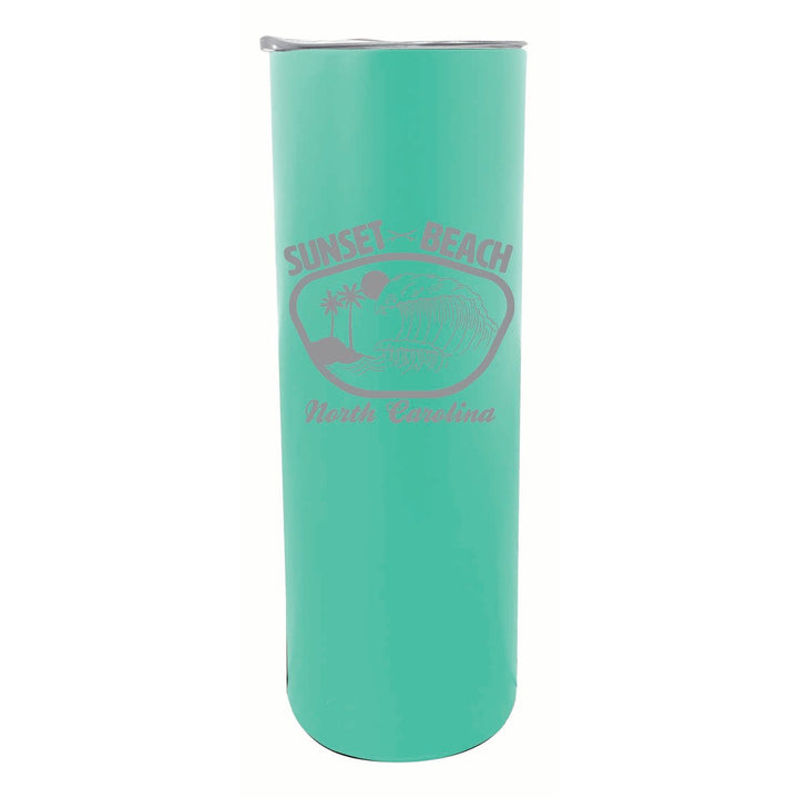 Sunset Beach North Carolina Souvenir 20 oz Engraved Insulated Stainless Steel Skinny Tumbler Image 1