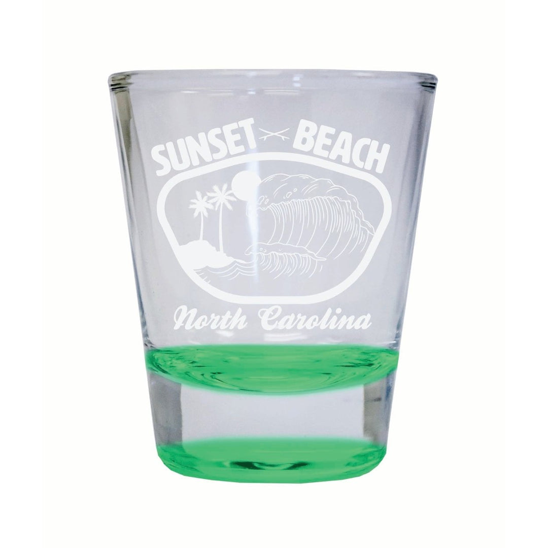 Sunset Beach North Carolina Souvenir 2 Ounce Engraved Shot Glass Round Image 4